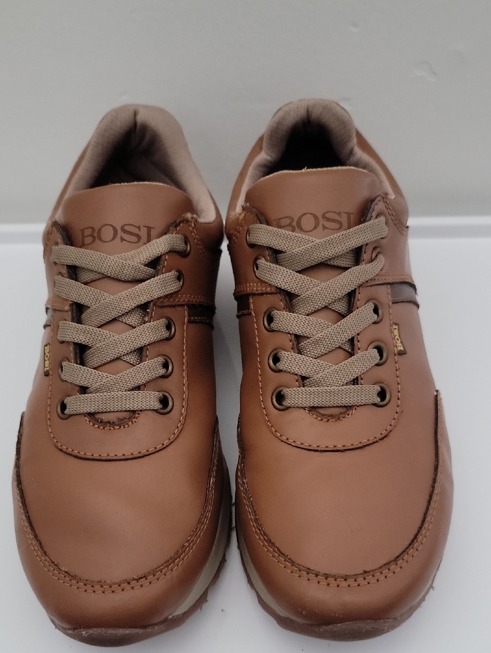 Kids Brown Lace-Up Sneakers with Cushioned Support